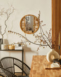 Miroir FIRMINY 60 cm 60 cm Bois de sapin Marron clair