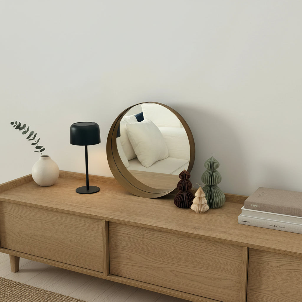 Miroir PINEY 40 cm 40 cm Métal Cuivre
