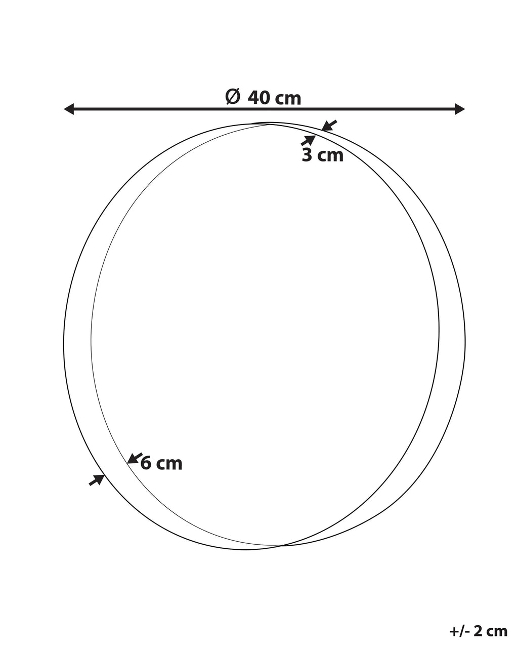 Miroir PINEY 40 cm 40 cm Métal Cuivre