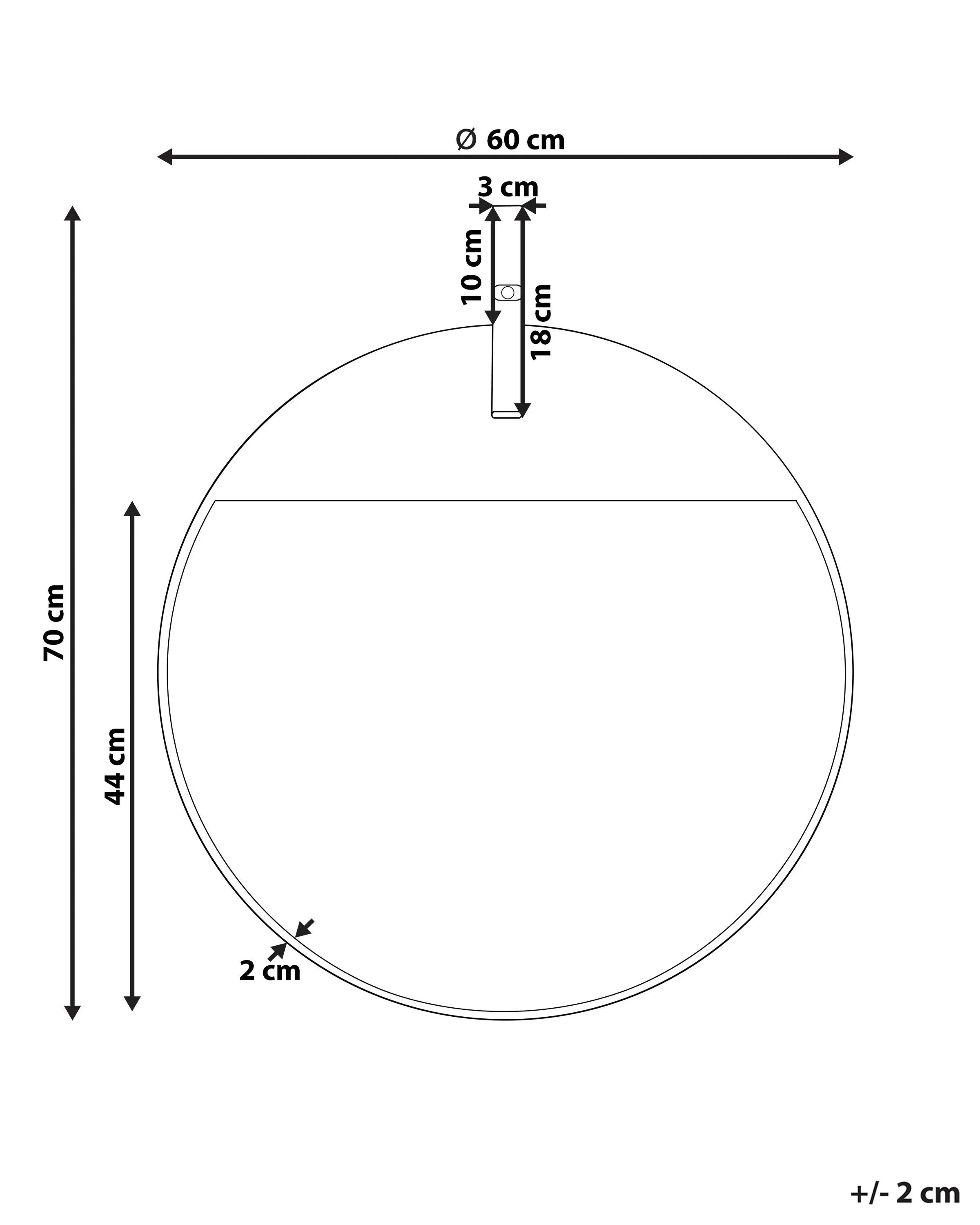 Miroir GURS 60 cm 60 cm Métal doré
