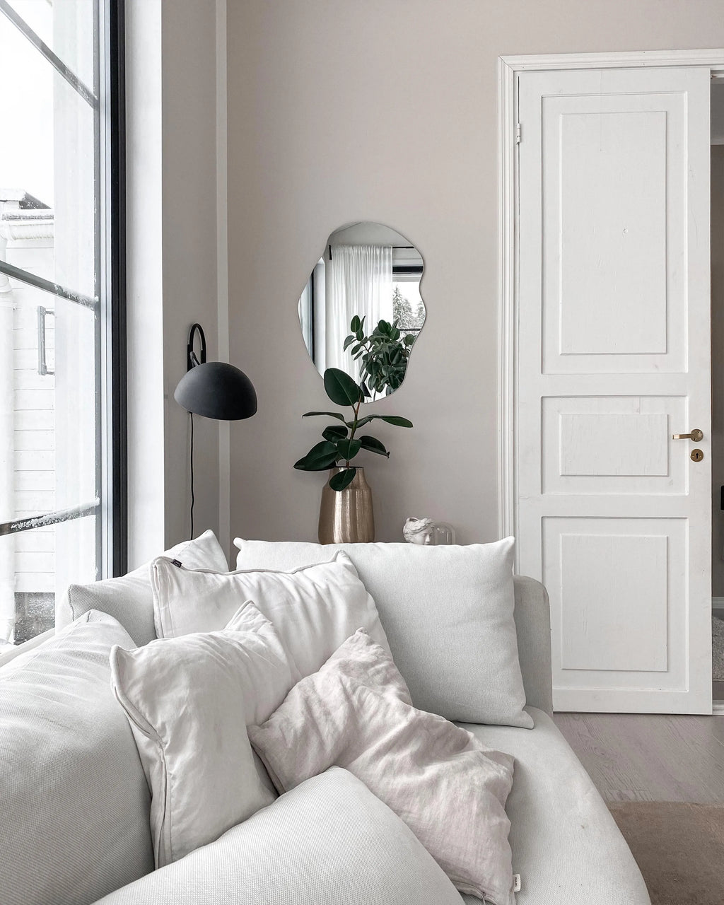 Miroir FALAISE 50 cm 70 cm Argent