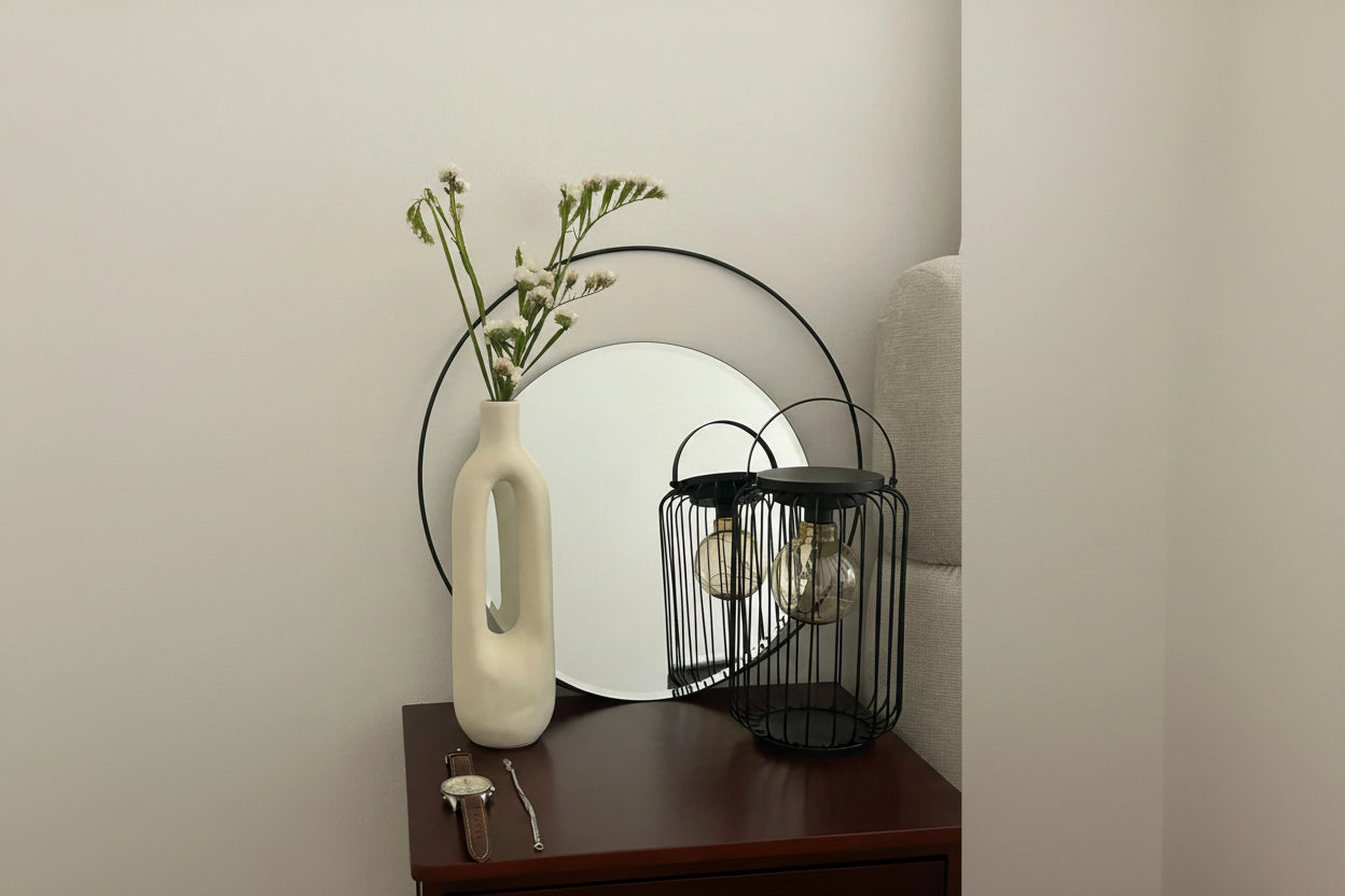 Miroir AGDE 50 cm 50 cm Métal Noir