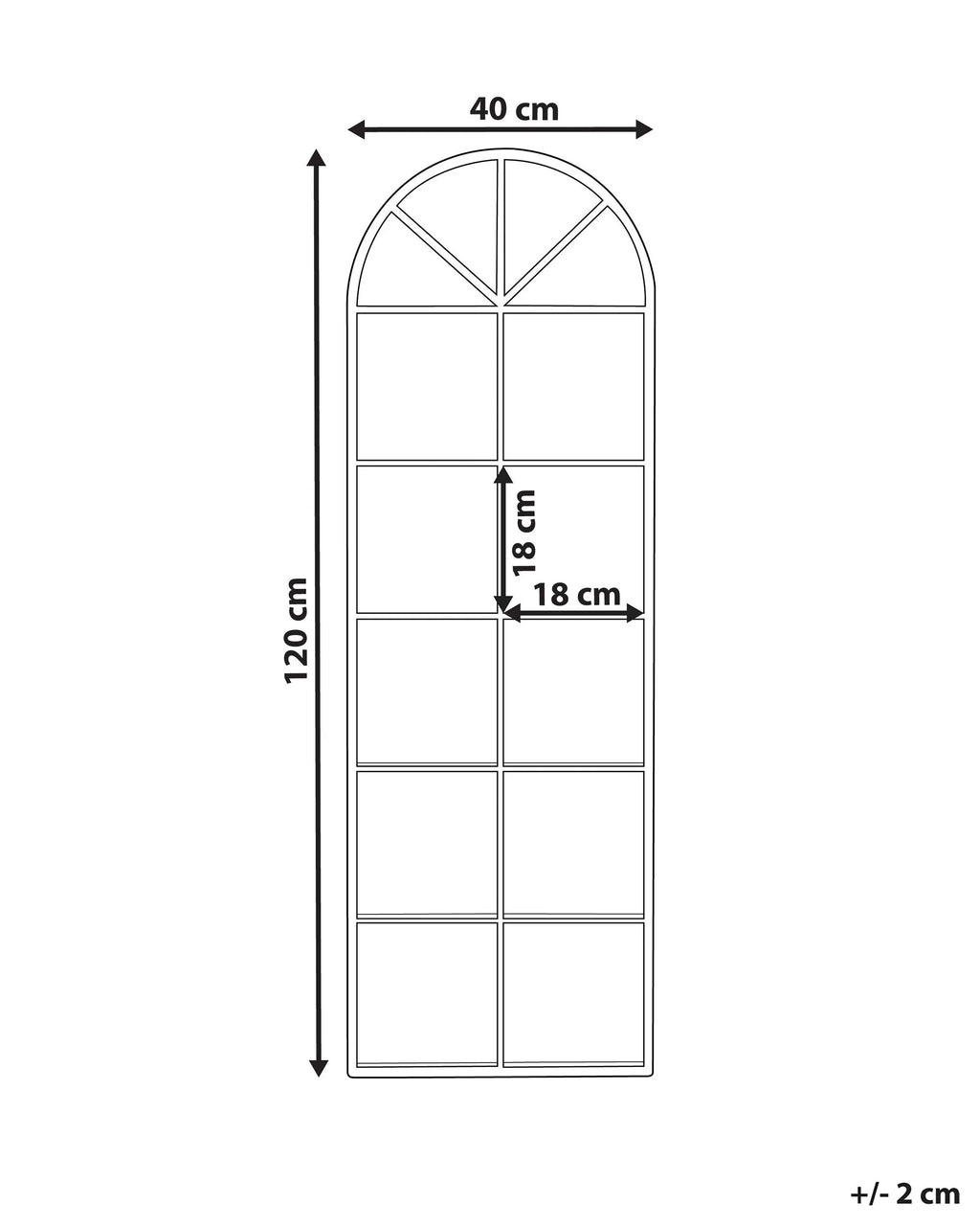 Miroir BROUAGE 40 cm 120 cm Métal Noir
