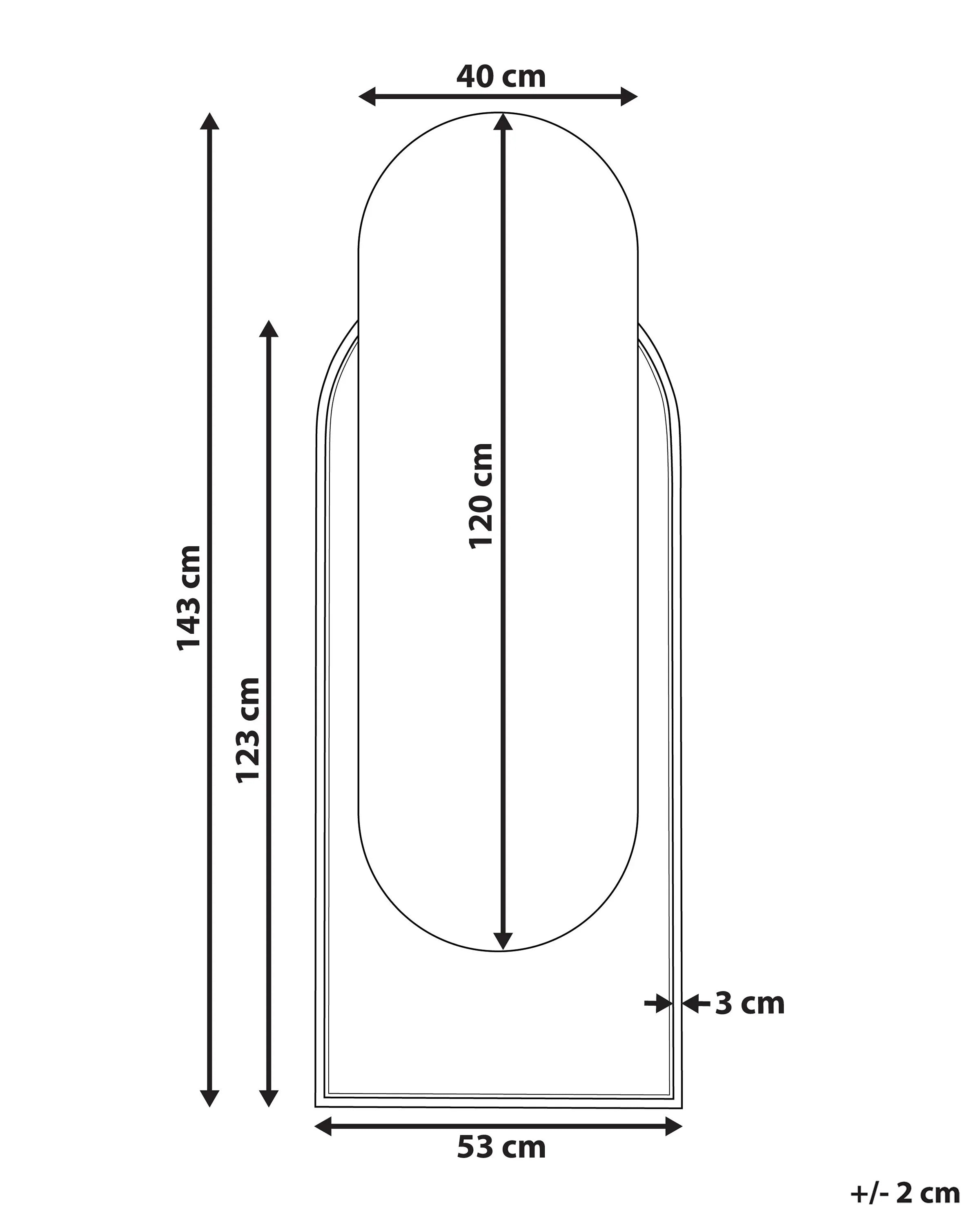 Miroir NEVERS 53 cm 143 cm Rotin synthétique (PE) Naturel