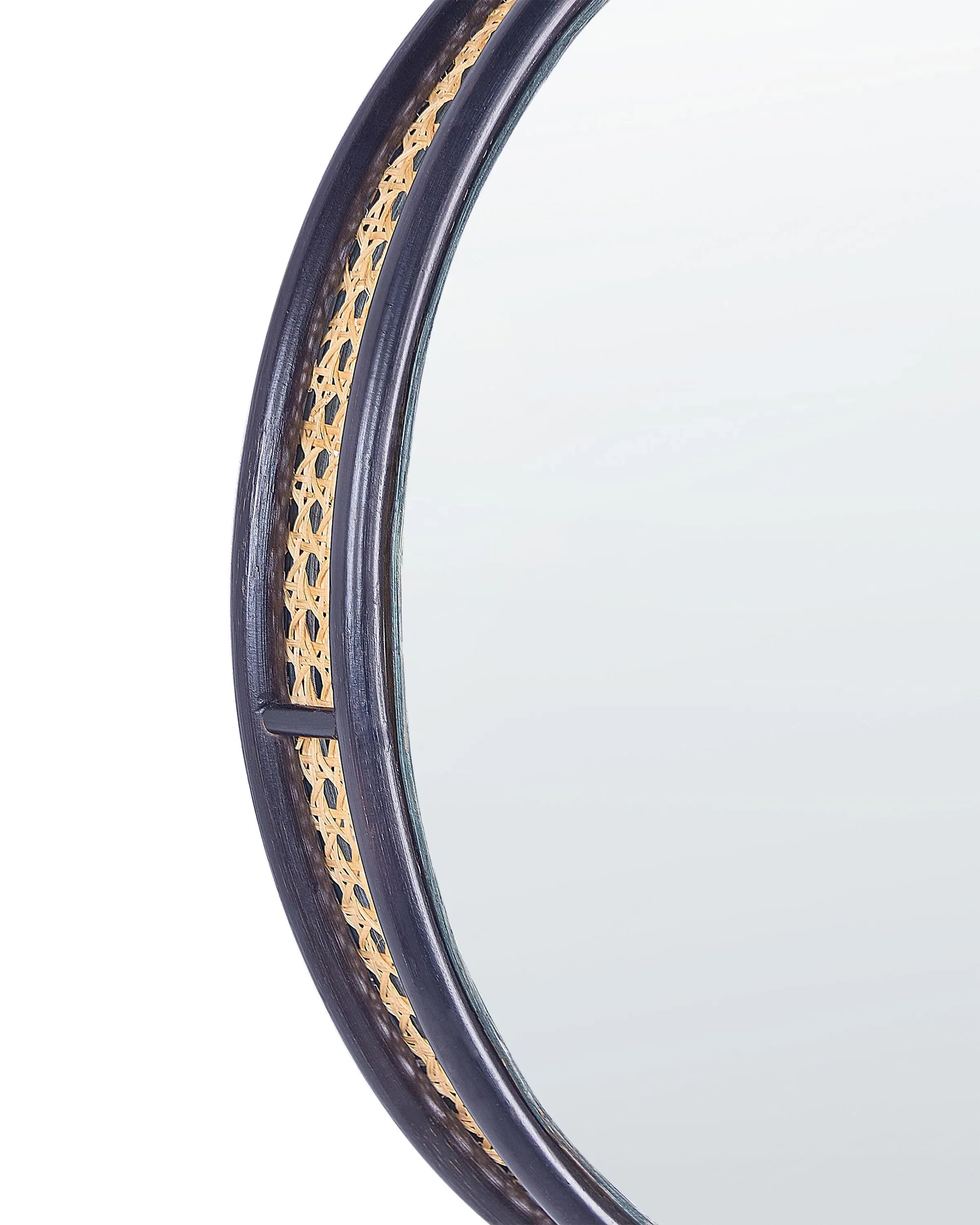 Miroir DAKSA 60 cm 60 cm Rotin Noir