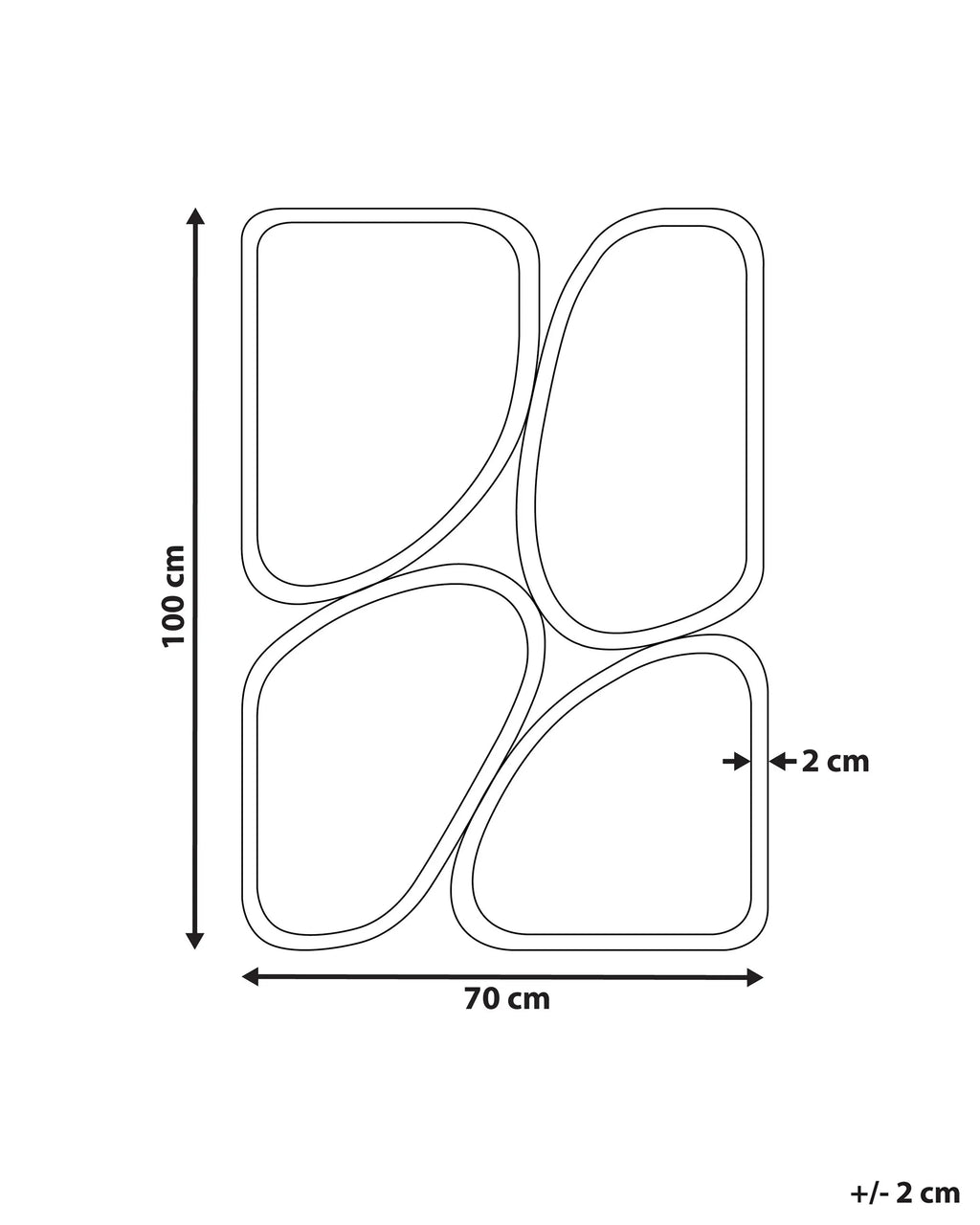 Miroir DIANCEY 70 cm 100 cm Métal Or