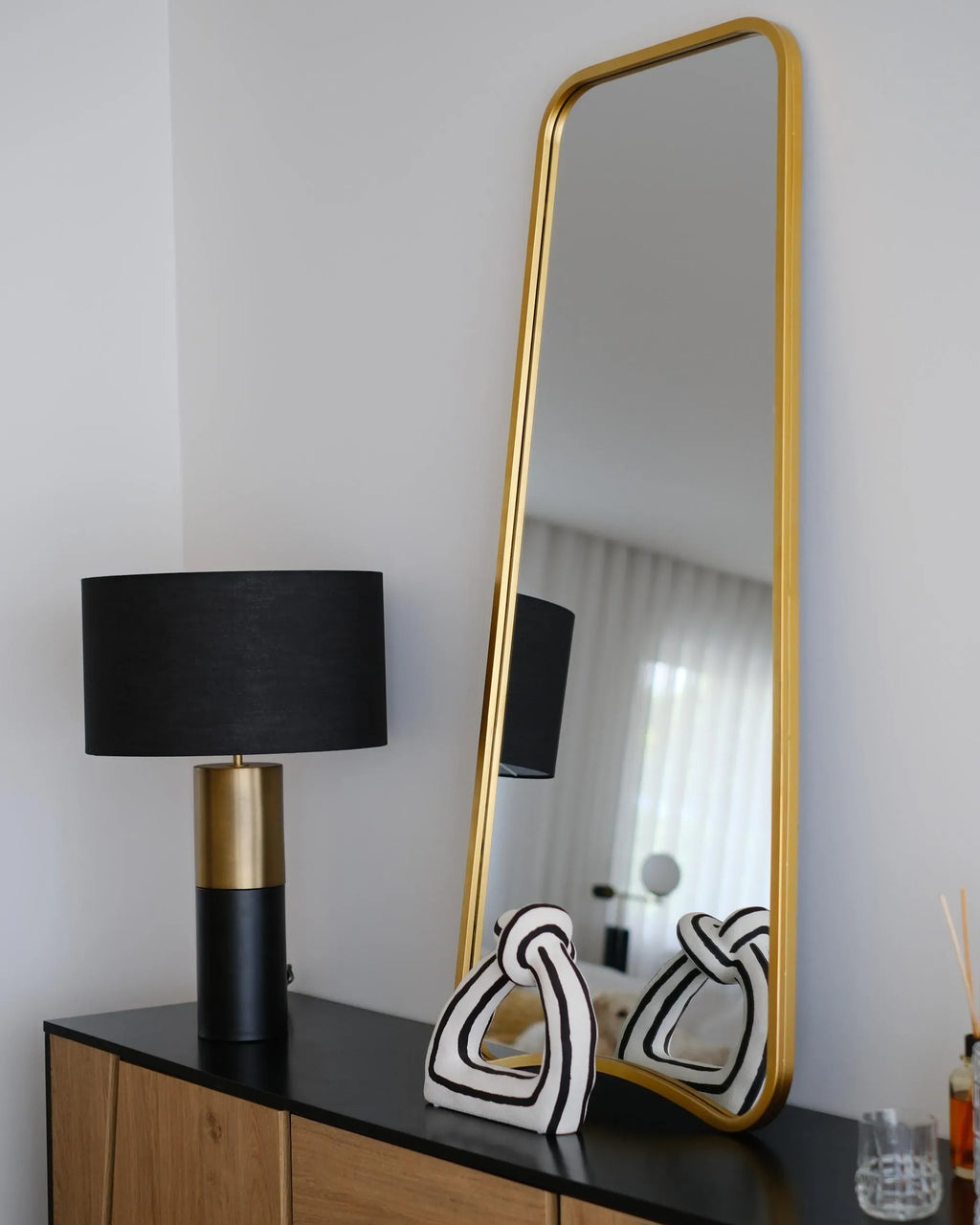 Miroir LEVET 58 cm 122 cm Métal Doré