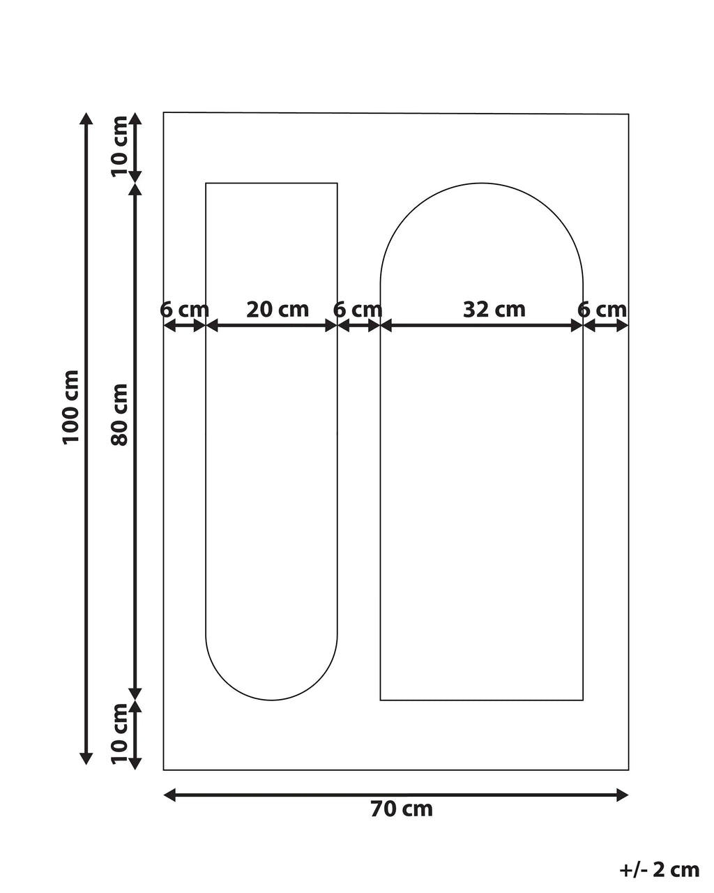 Miroir MARCIGNY 70 cm 100 cm Bouclé Blanc cassé