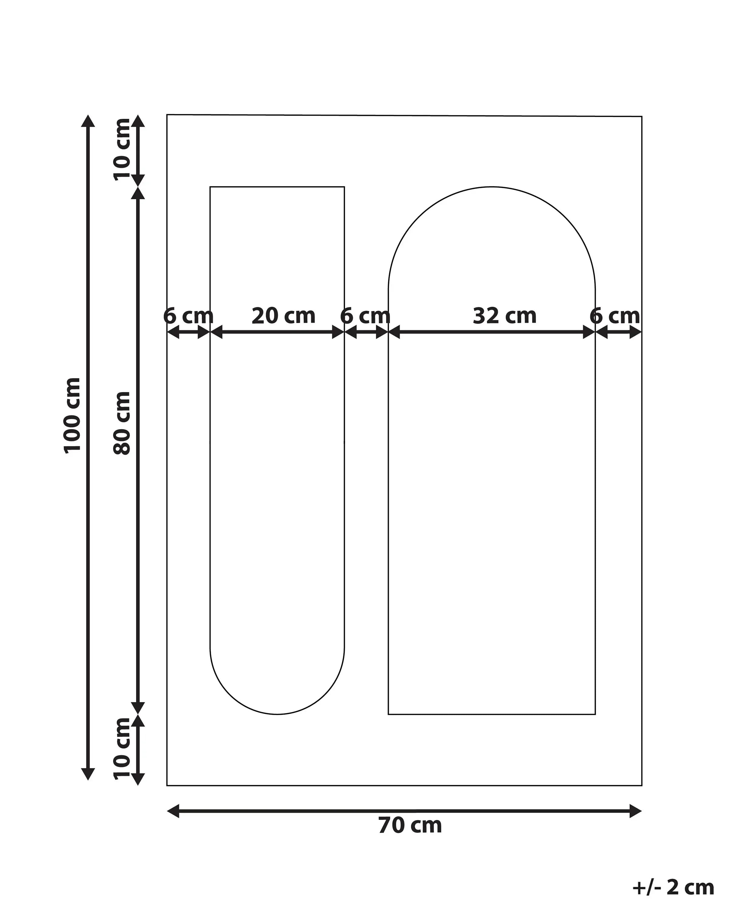 Miroir MARCIGNY 70 cm 100 cm Bouclé Blanc cassé