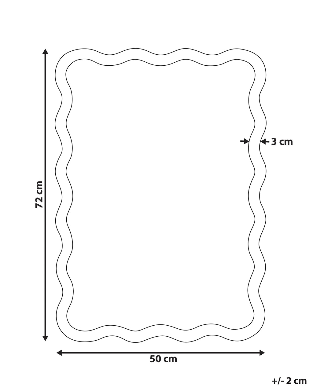 Miroir BEFFES 50 cm 72 cm Bois de pin Naturel