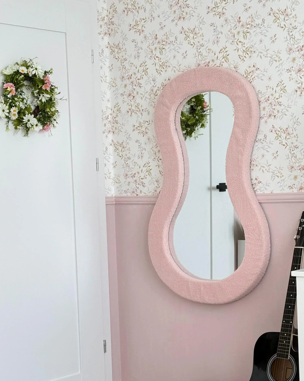 Miroir PLANCHEZ 70 cm 112 cm Boucl Rosa