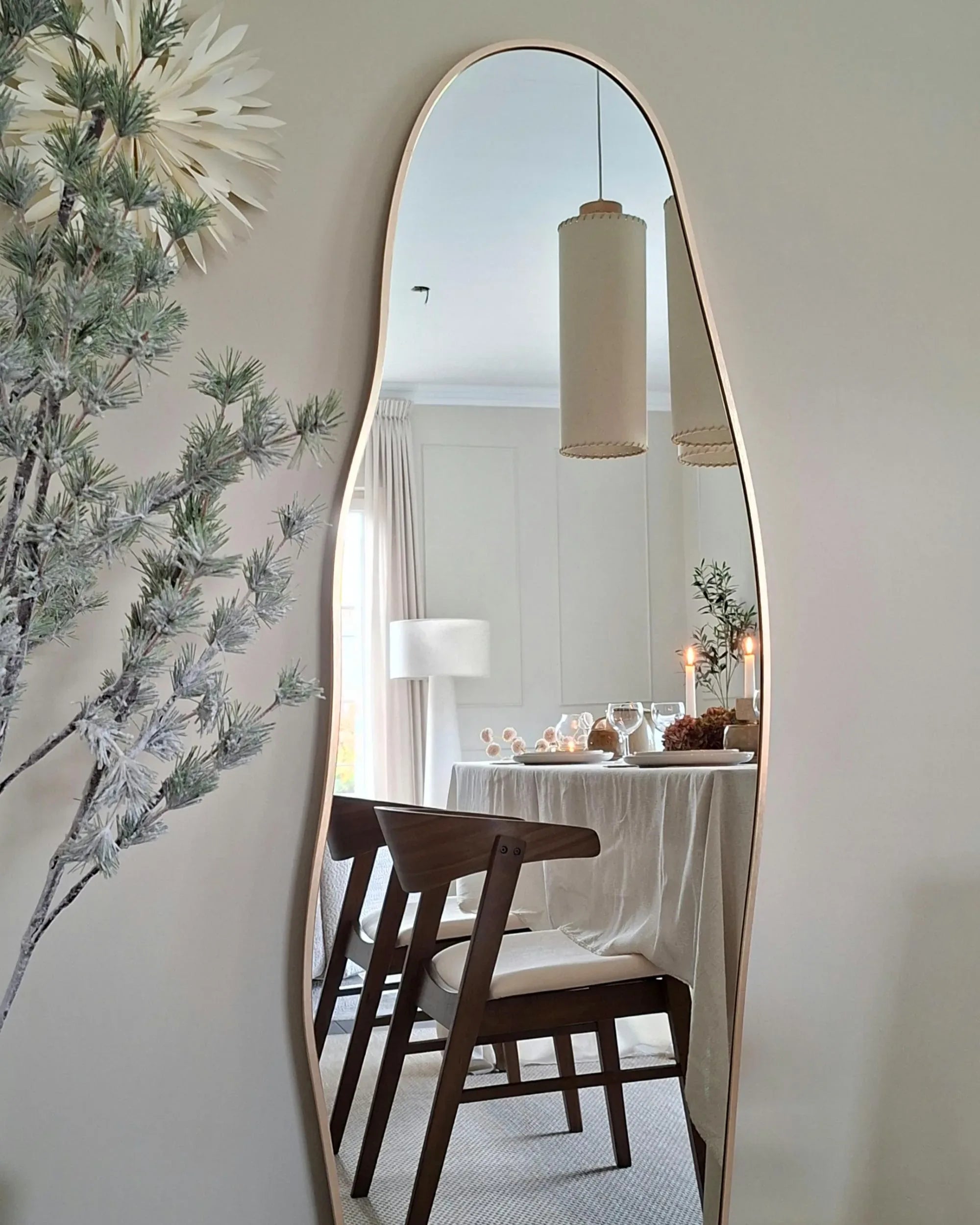 Miroir sur pied LARCHE 160 cm Métal doré