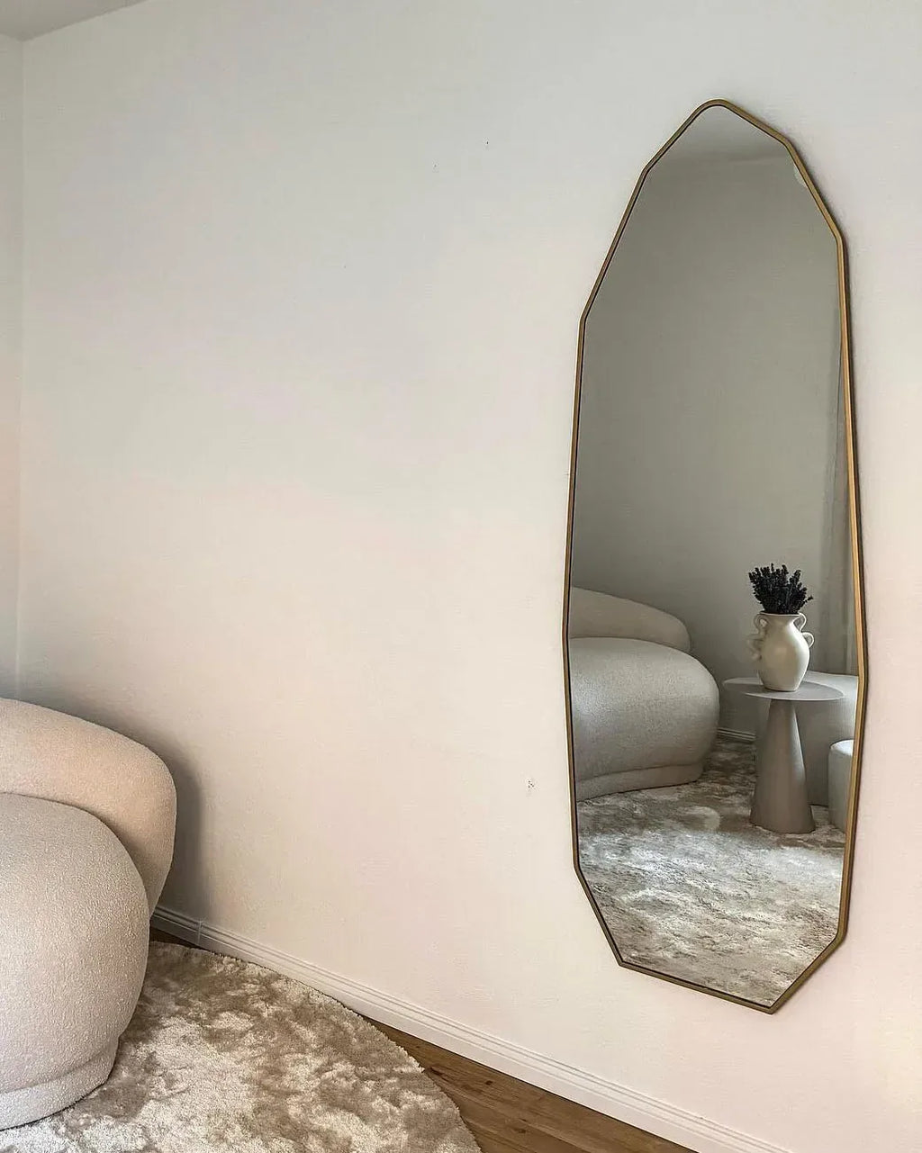 Miroir sur pied TARTAS 165 cm Métal Or