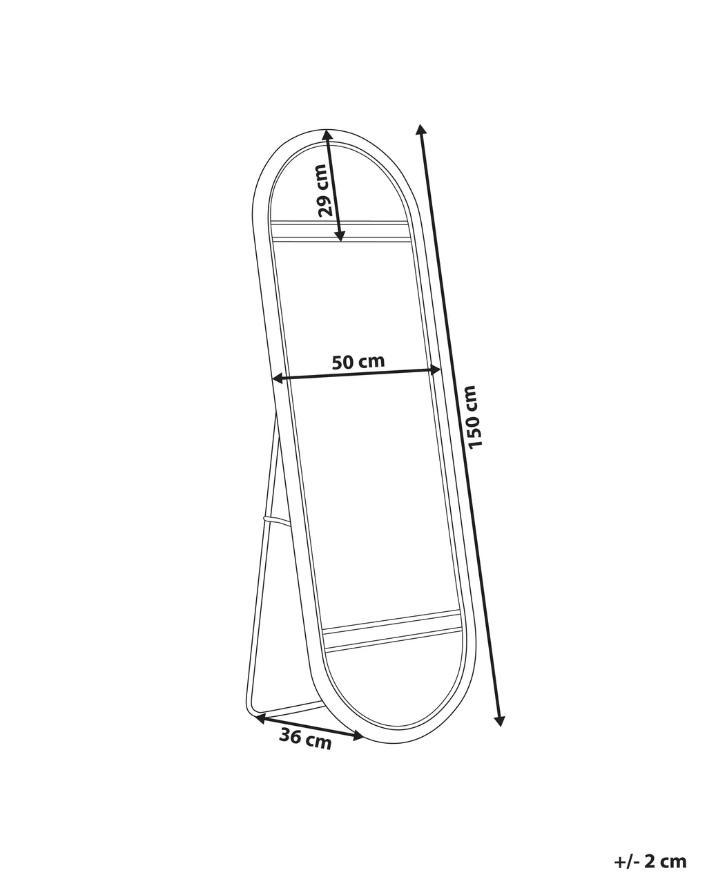 Miroir sur pied BARGES 150 cm Rotin Naturel