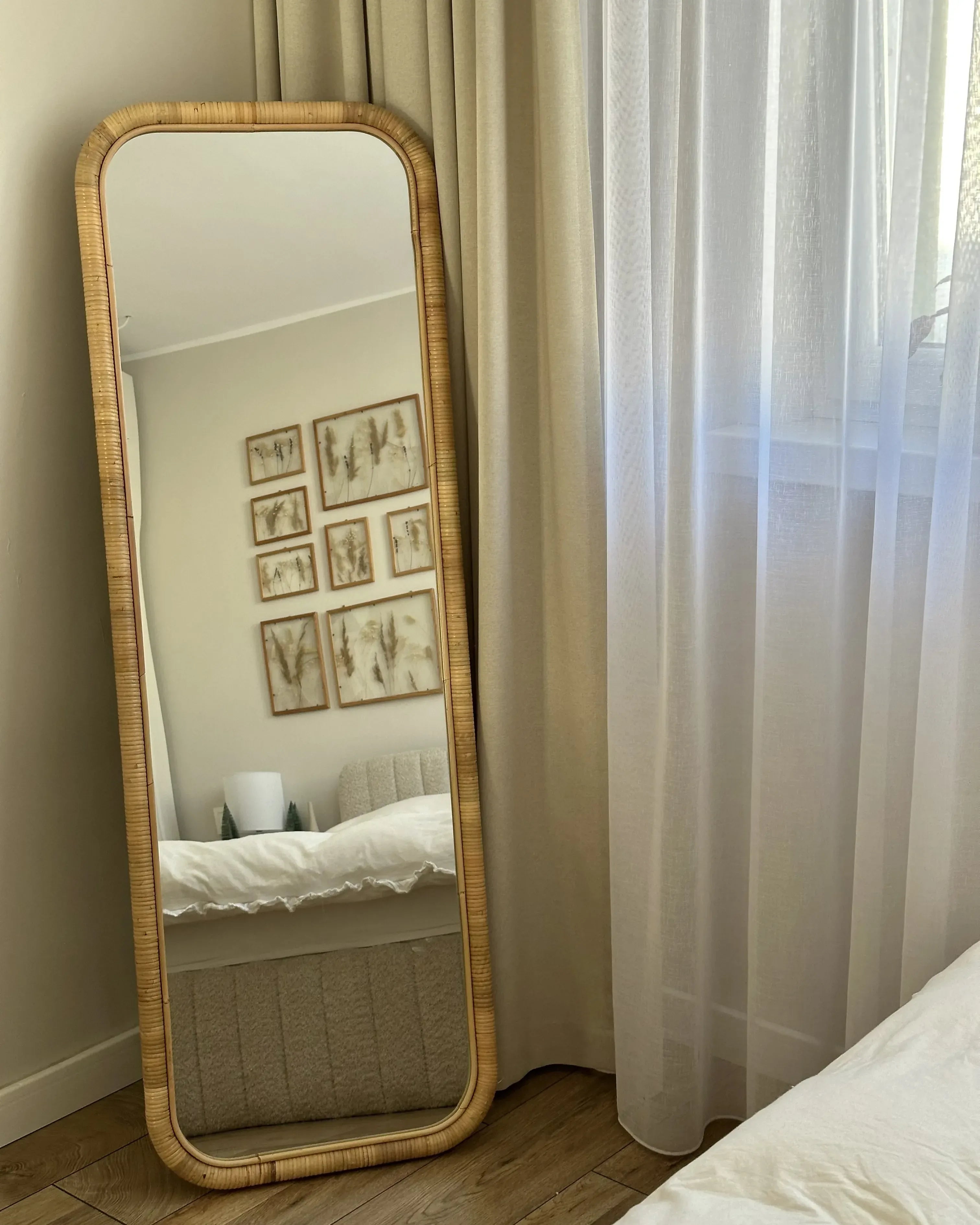 Miroir sur pied MALANGE 150 cm Rotin Naturel