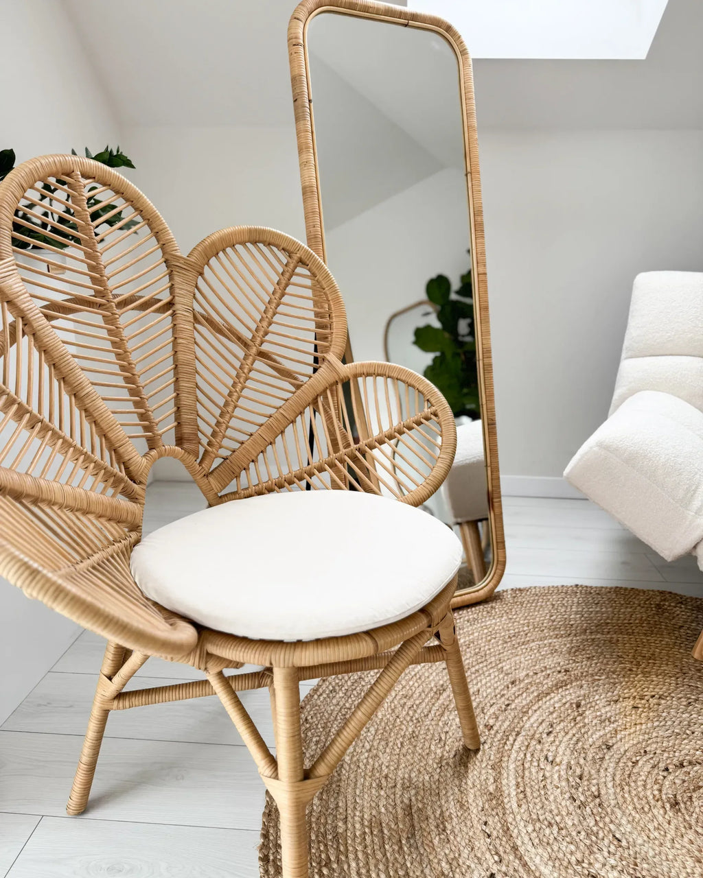 Miroir sur pied MALANGE 150 cm Rotin Naturel