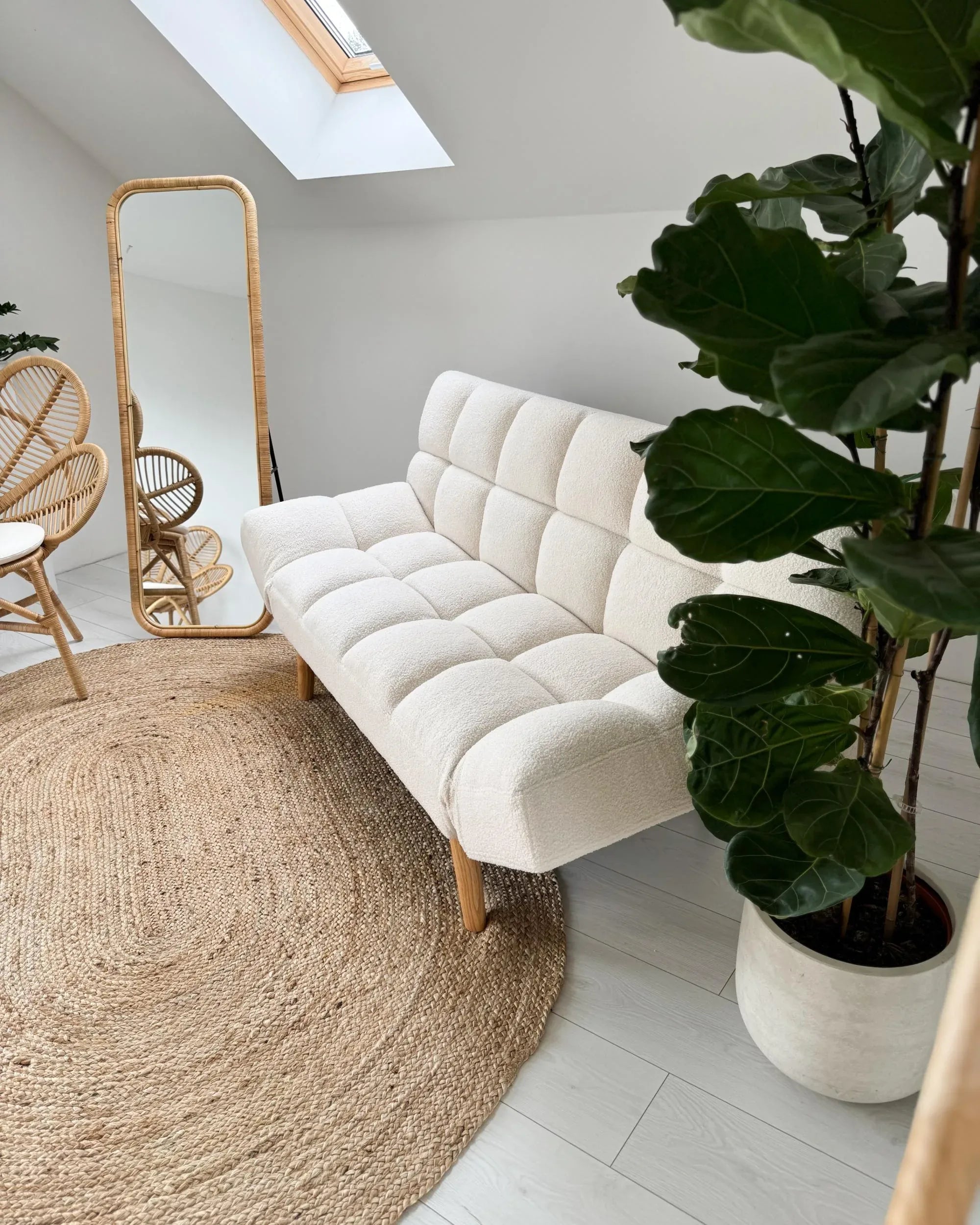 Miroir sur pied MALANGE 150 cm Rotin Naturel
