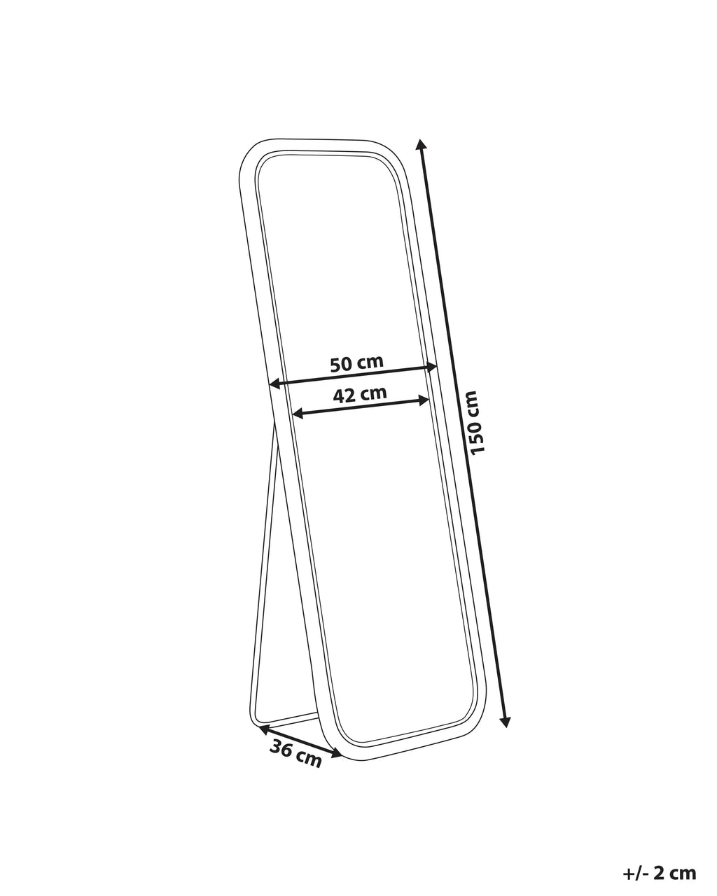 Miroir sur pied MALANGE 150 cm Rotin Naturel