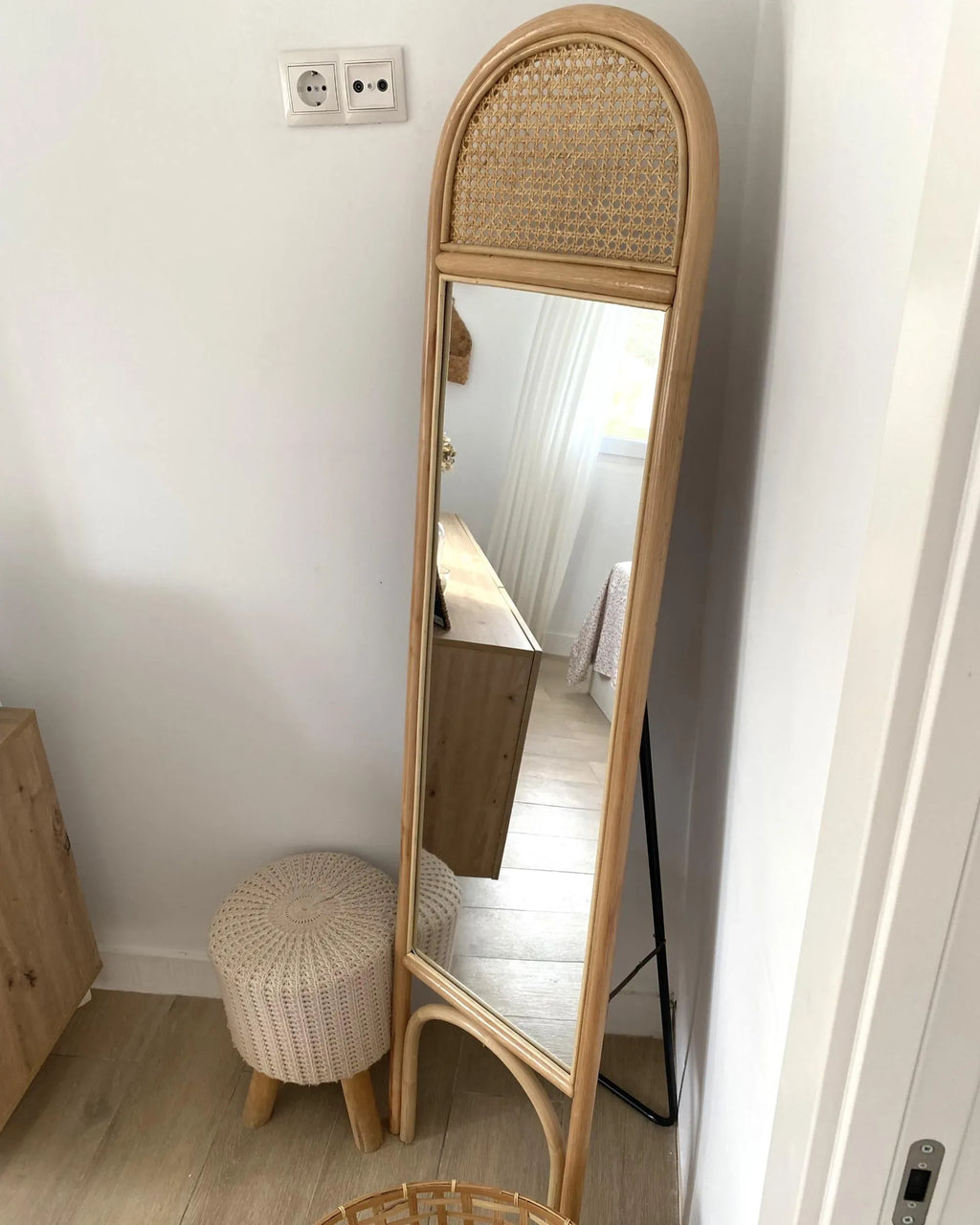 Miroir sur pied BRUSSEY 170 cm Rotin Naturel