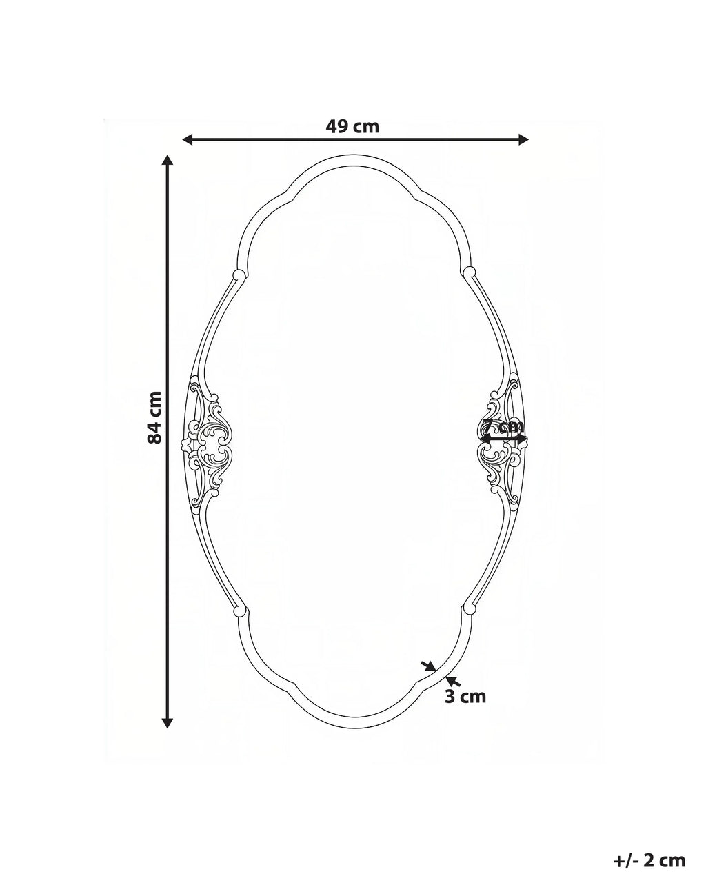 Miroir EPANNES 49 cm 84 cm Or