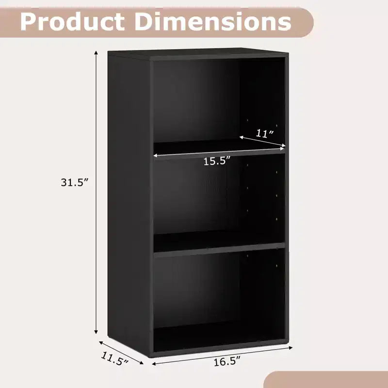 Étagère à 3 niveaux moderne multifonctionnelle, meuble de rangement/présentoir Noyer Noir