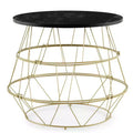 Costway Round Side End Coffee Sofa Table Nightstand with Storage Space Removeable Top