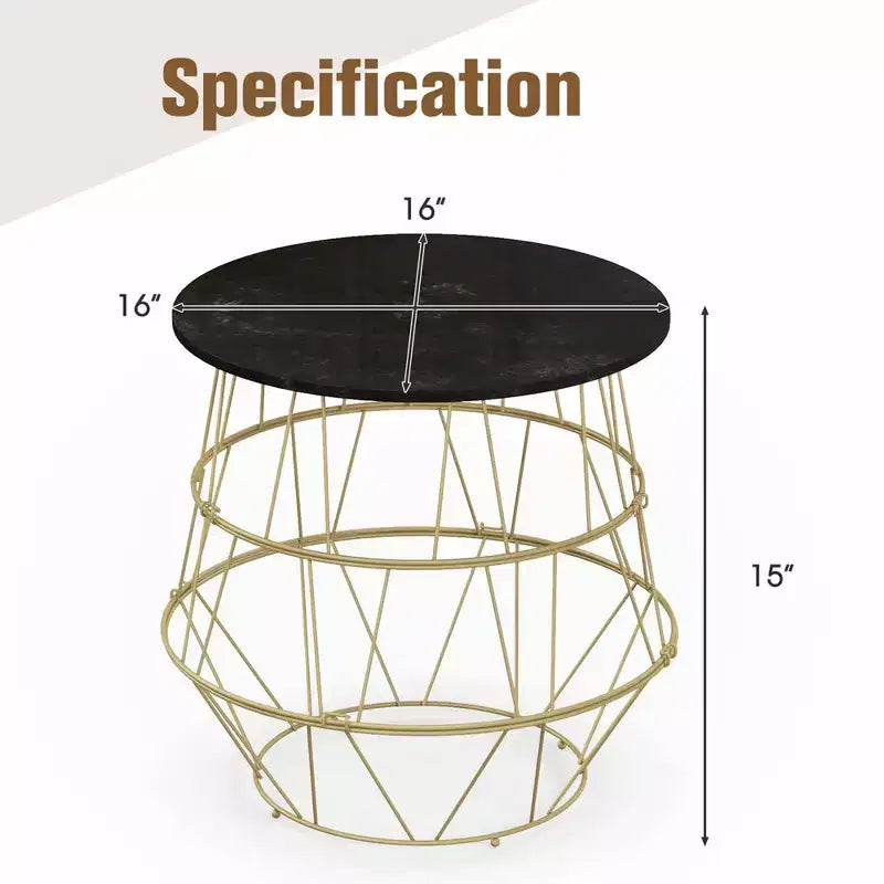 Table de salon/canapé/chevet ronde avec espace de rangement et plateau amovible
