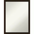 Amanti Art Espresso Brown Non-Beveled Wood Bathroom Wall Mirror