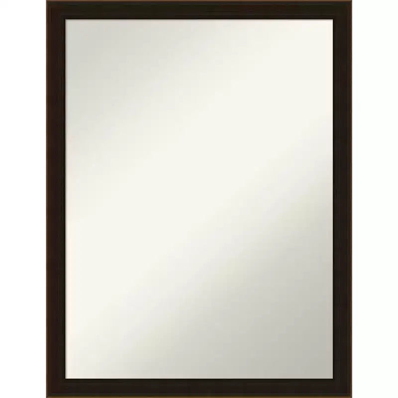 Amanti Art Espresso Brown Non-Beveled Wood Bathroom Wall Mirror