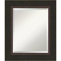 Amanti Art Milano Bronze Beveled Wood Bathroom Wall Mirror