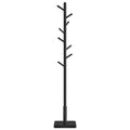 VASAGLE 8 Hooks Solid Wood Coat Rack Wood Hall Tree Coat Rack Stand with Stable Square Base 3 Height Options Office